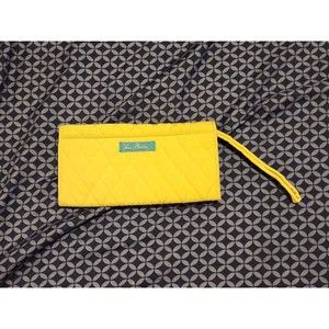 Vera Bradley CLUTCH WALLET Wristlet LIME GREEN MICROFIBER ID All In One